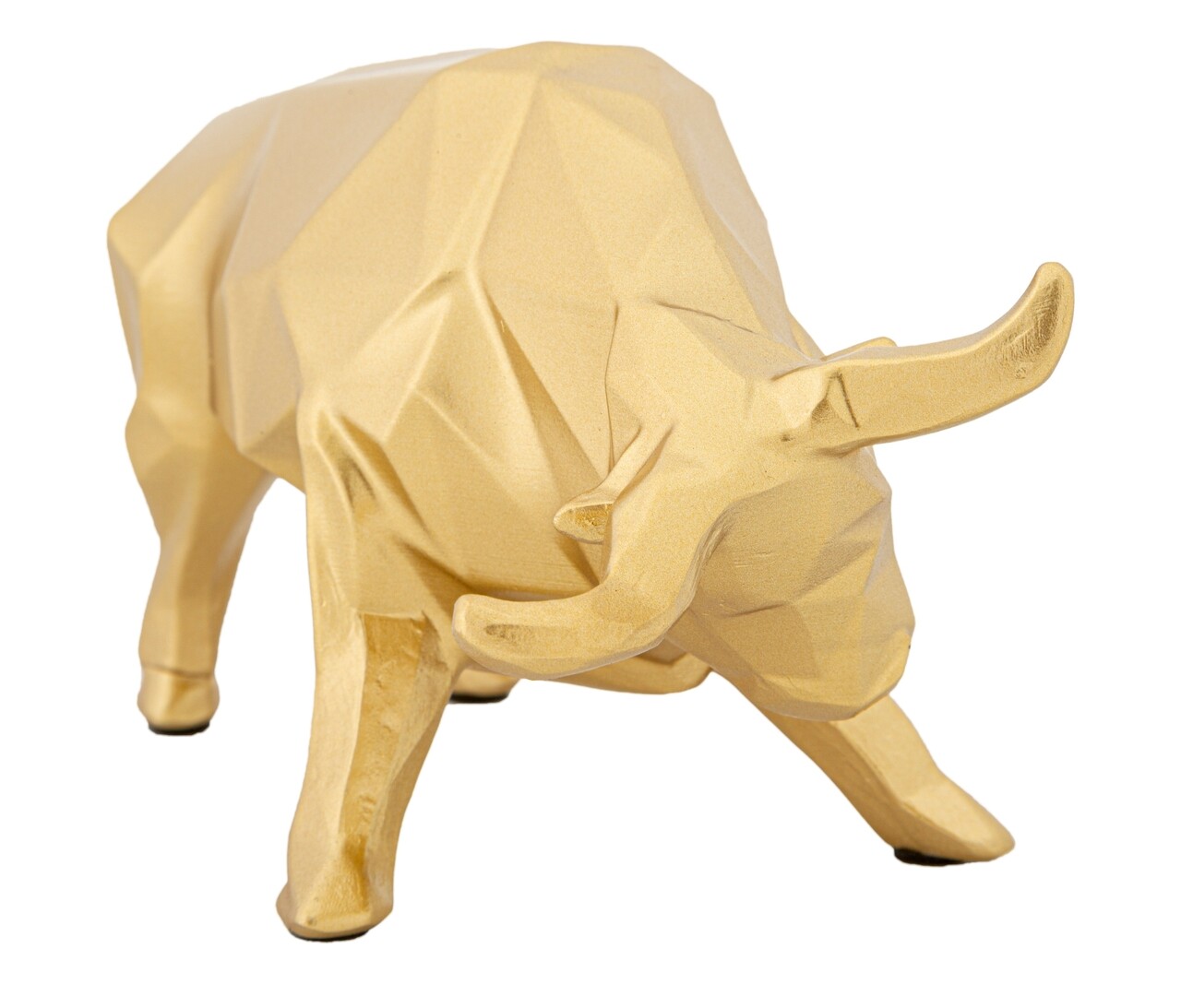 Decoratiune, Mauro Ferretti, Bull, 19.5 x 9.9 x 10.6 cm, polirasina, auriu - imagine 7
